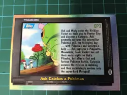 2000 Topps Pokemon EP3 Ash Catches a Pokemon TV Anim. Series 2 Blue logo- holo - Image 2