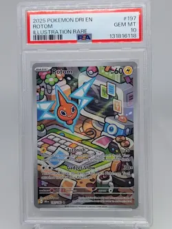 ROTOM ILLUSTRATION RARE #197 PSA 10 2025 POKEMON DRI EN DESTINED RIVALS - Image 1