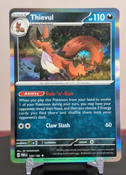Pokemon Thievul #120/182 English Paradox Rift Holo Rare - Image 1