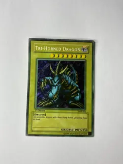 Yu-Gi-Oh! Misprint Tri-Horned Dragon - Faded + Wavy - 1st Edition LOB-000 VLP/NM - Image 2