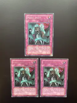 Yugioh Magic Drain DB1-EN185 Rare Unlimited Edition MP/HP X3 - Image 1