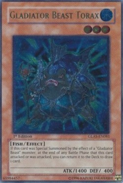 1X VLP Ultimate Rare - Gladiator Beast Torax - GLAS-EN081 1st Edition - Yugioh - Image 1