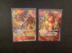 One Piece TCG Sabo OP05-007 & Portgas.D.Ace ST15-005 Illustration Box 5 NMT! - Image 1