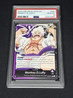 2024 One Piece EitNW OP09-061 Monkey.D.Luffy Leader PSA 10 - Image 1