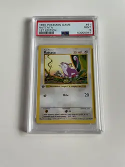 1999 Pokemon PSA 9 MINT 1st EDITION Card #61 Rattata 🐀 - Image 1