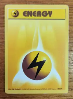 Unlimited Electric Energy Pokemon Card, Base Set 100/102 - Image 1