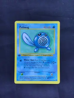 Pokemon Cards: Base Set 1st Edition Common: Poliwag 59/102 - Image 1