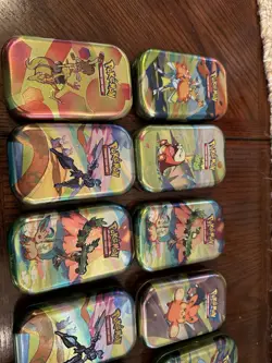 Lot Of 9 Pokemon Mini Tins With Cards And 2 Mighty Mysterious Tins - Image 2