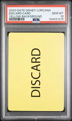 2023-DATE DISNEY LORCANA FILLER CARD YELLOW BACKGROUND DISCARD CARD PSA 10 - Image 1
