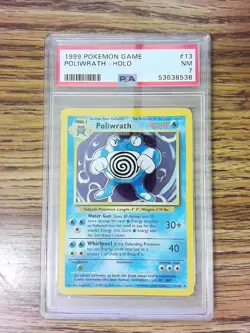 Poliwrath 13/102 BASE SET Holofoil Rare Graded Pokemon Card - PSA 7 - Image 1