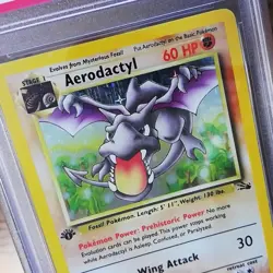 Aerodactyl 1/62 FOSSIL Holo Rare Graded Pokemon Card - PSA 4 - 1st Edition - Image 3