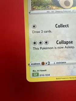 Snorlax 016/034 CLV NM Trading Card Game Classic Holo Pokemon #695 - Image 4