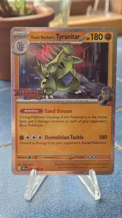 Pokemon Team Rocket's Tyranitar Stamped Prerelease Promo Card 096/182 - Nm - Image 1