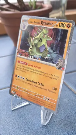 Pokemon Team Rocket's Tyranitar Stamped Prerelease Promo Card 096/182 - Nm - Image 3