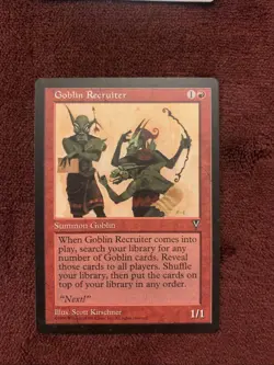 Magic the Gathering Goblin Recruiter Visions Regular Unplayed Card NM Vintage - Image 1