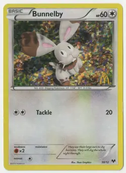 Pokemon - Bunnelby (McDonald's Collection 2014 holo promo card - 10/12) - Image 1
