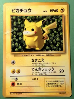 Ivy Pikachu NON-GLOSSY Promo No. 025 Japanese Pokemon Card Ken Sugimori - Image 1