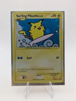 Surfing Pikachu 114/111 Rising Rivals Holo Card Secret Rare Pokemon TCG - Image 1