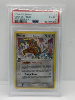 Pokemon 2006 Pop Series 4 Deoxys Holo Card #2/17 PSA 6 ~ 🌀HAND SWIRL🌀 - Image 1