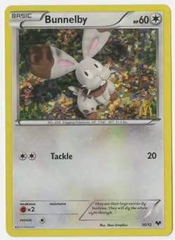Pokemon - Bunnelby (McDonald's Collection 2014 holo promo card - 10/12) - Image 1