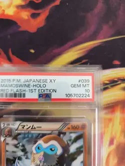Pokemon Card Mamoswine Mammutel XY Japanese PSA 10 Holo Red Flash 1. Edition - Image 4