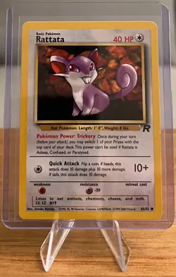 Ratatta #19 Non-Holographic Pokemon Card Near Mint 66/82 Common Team Rocket Set - Image 1