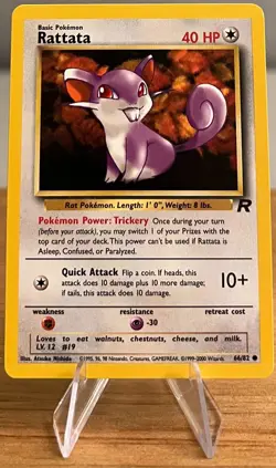 Ratatta #19 Non-Holographic Pokemon Card Near Mint 66/82 Common Team Rocket Set - Image 4