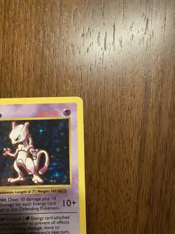 1999 Pokemon TCG Mewtwo Holo Shadowless Rare Card 10/102 - Image 4