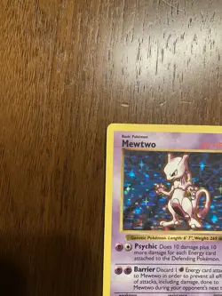 1999 Pokemon TCG Mewtwo Holo Shadowless Rare Card 10/102 - Image 5