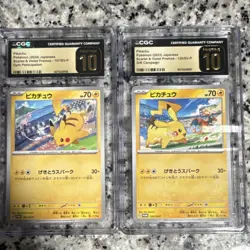 Pokemon Pikachu Scarlet & Violet Promo CGC 10 Japanese 2 Cards 197/SV-P 120/SV-P - Image 1
