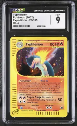CGC 9 MINT Typhlosion 2002 Expedition 28/165 Holo Pokemon Card - Image 1