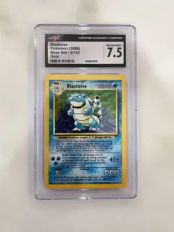 Pokemon Base Set Unlimited Blastoise 2/102 Holo Rare 1999 CGC 7.5 NM+ - Image 1