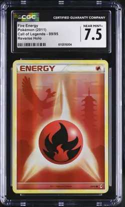 2011 Pokemon Call of Legends #89 Fire Energy Reverse Holo CGC 7.5 NM+ - Image 1