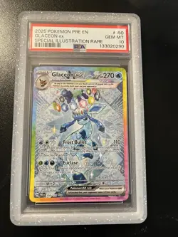 2025 POKEMON PRE EN-PRISMATIC EVOLUTIONS #150 GLACEON EX PSA 10 - Image 1
