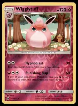 Pokemon TCG Wigglytuff Sun & Moon - Crimson Invasion #72 Reverse Holo - Image 1