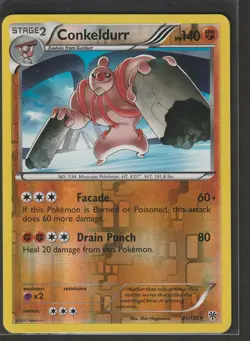 Pokemon TCG - Conkeldurr 81/135 - Reverse Holo Rare - B&W Plasma Storm *NM/LP - Image 1