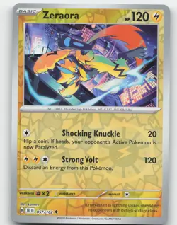 Zeraora #057/162 Reverse Holo Pokemon Temporal Forces Near Mint or Better - Image 1