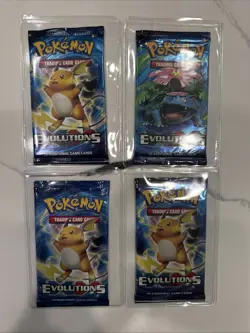 Pokemon Evolutions XY Booster Packs Factory Sealed 2016 Lot Of 4 - Image 1