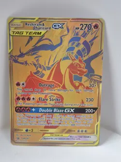 Pokemon TCG Reshiram & Charizard GX SM247 Black Star Promo LP - Image 1