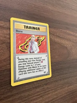 Blaine 100/132 Rare Gym Challenge Non-Holo Trainer Pokemon LP - Image 3