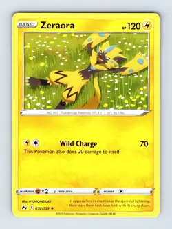 Zeraora - Crown Zenith 052/159 - Rare - NM - Pokemon - Image 1