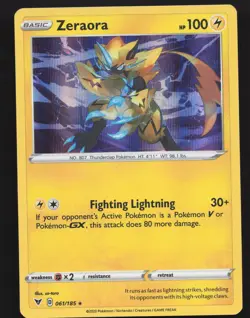 Zeraora 061/185 Holo Rare Pokemon SWSH04: Vivid Voltage Near Mint or Better - Image 1