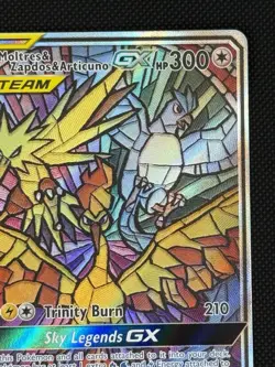 Pokemon Moltres & Zapdos & Articuno GX SM210 Stained Glass Promo - Image 4