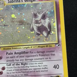 Sabrina’s Gengar 14/132 Holo Rare Gym Hero’s SWIRL Pokemon English 2000 WOTC - Image 2