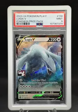 🌊 Pokemon TCG - Lugia V 138/195 - Silver Tempest - Play! Prize Pack - PSA 9 - Image 1