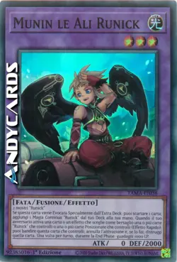 MUNIN LE ALI RUNICK (Munin The Runick Wings) Super R • TAMA IT038 • 1Ed • YUGIOH - Image 1