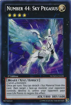 Yugioh! LP Number 44: Sky Pegasus - NUMH-EN028 - Secret Rare - 1st Edition Light - Image 1
