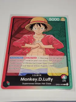 Pre-Errata Monkey.D.Luffy (003) OP01-003 One Piece Demo Deck Leader - Image 1