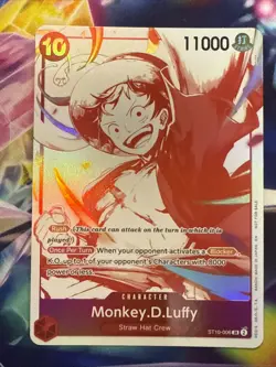 1x Monkey D.Luffy R 3RD ANNIVERSARY TREASURE PROMO ALT ART ST10-006 OPTCG NM - Image 1