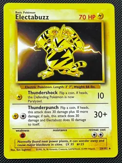 Electabuzz 20/102 Base set set Non Holo Rare Vintage WOTC Pokemon Card - Image 1